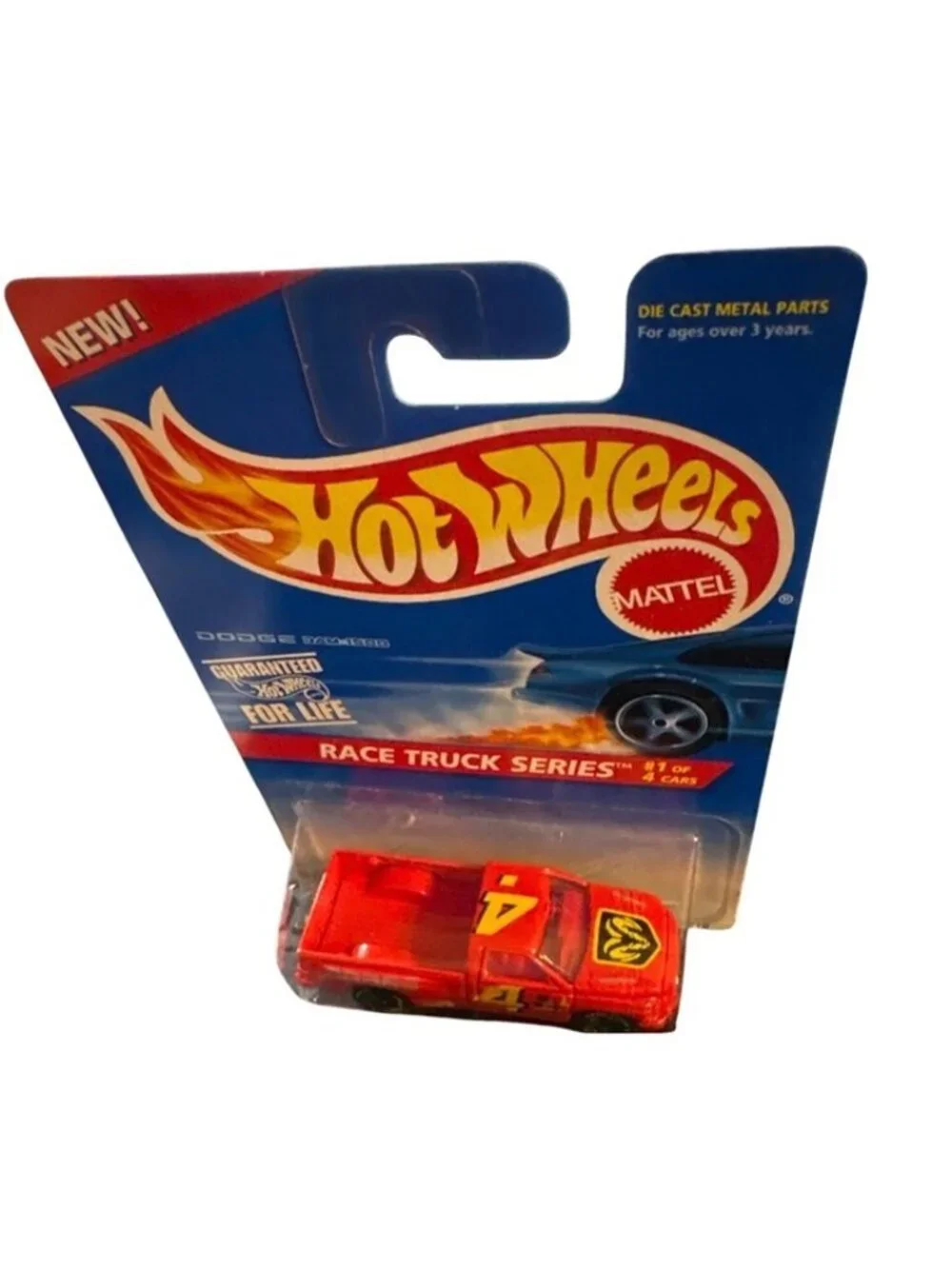 Vintage Die Cast Hot Wheels Dodge Ram 1500 Race Red Truck Series 1/4 Red 15208